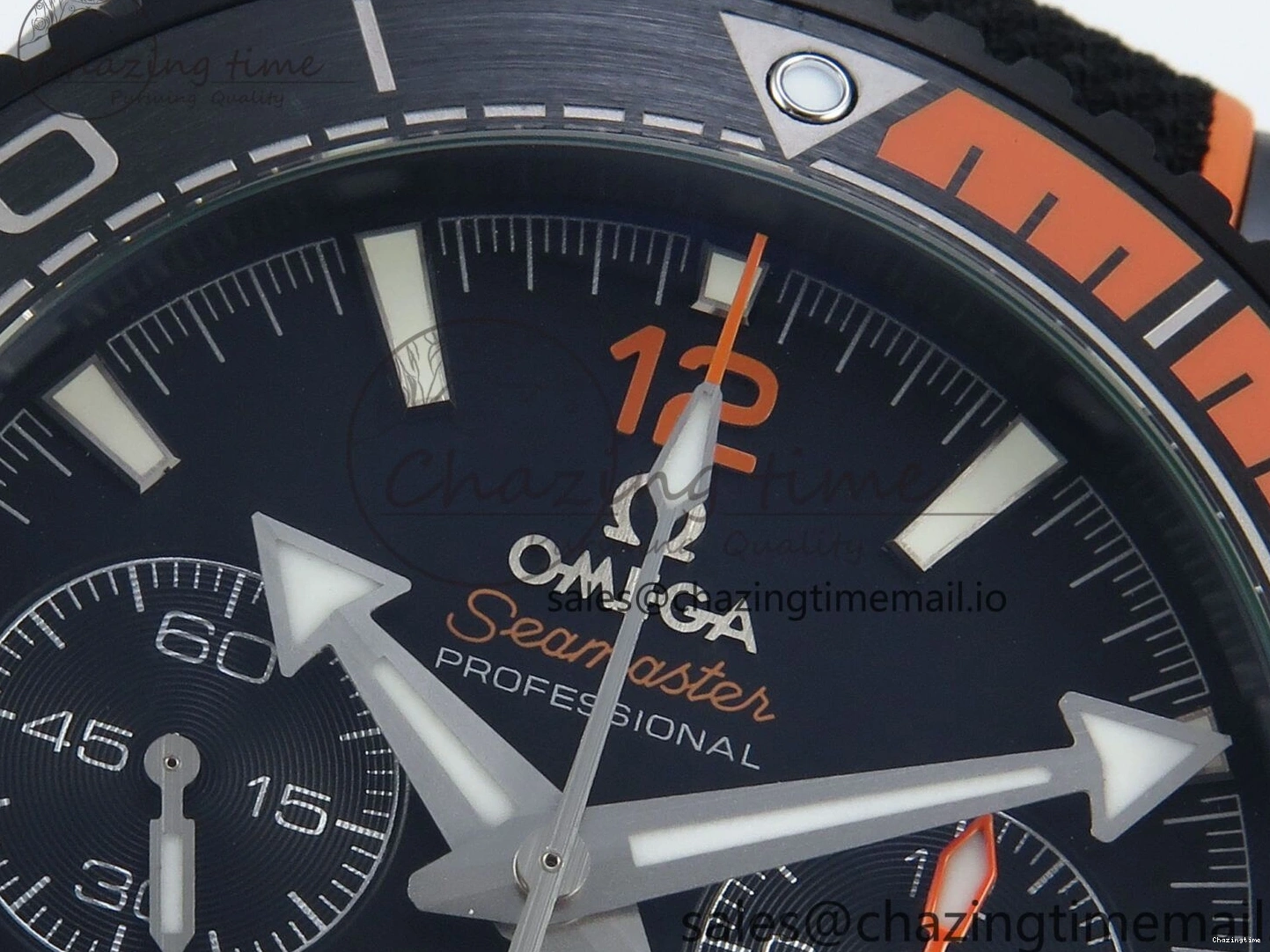 0210 Attractive Planet Ocean Master Chronometer 600M 45.5mm SCF 1:1 Best Edition Black Orange Bezel Black Dial on Black Rubber Strap A9900 Super Clone 7668